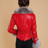 Elysia Luxe Jacket with Fox Fur Collar Detail.