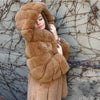 Amelia Westbrook Faux Fur Hooded Coat for women in exquisite detailing.
